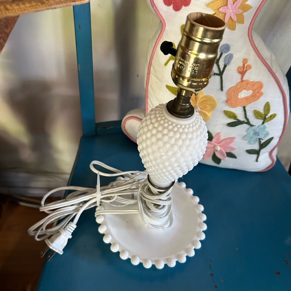Vintage Hobnail MilkGlass Lamp
